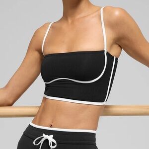 Alo Airbrush Streamlined Bra Tank in Black/White